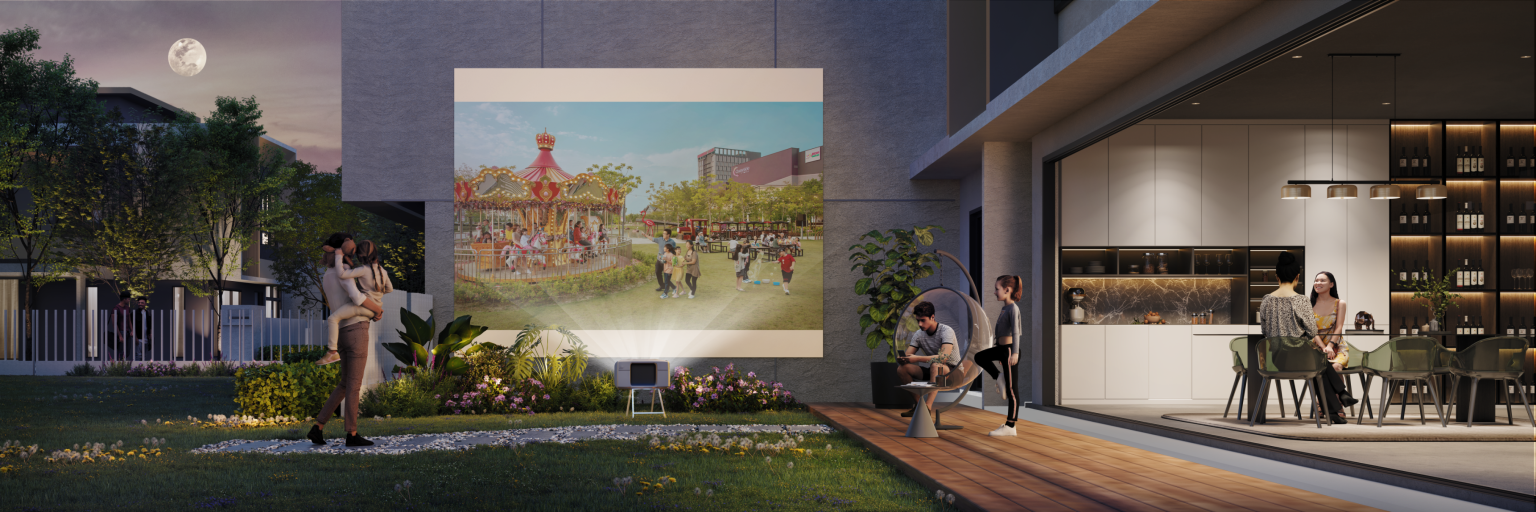 Artist’s impression –  Garden turned cinema: where stars shine and memories are made​